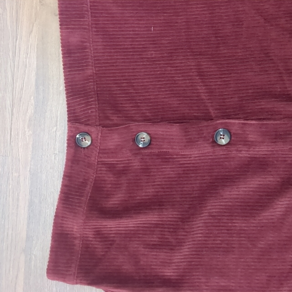 Corduroy midi skirt / A-line / size 10 - Picture 3 of 5